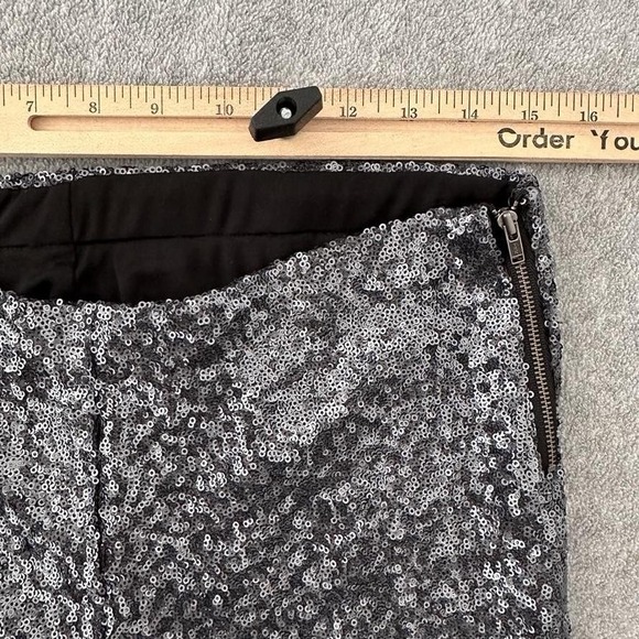 Bardot‎ Sequin Pants Medium Silver Leggings Party Sparkly Going Out Whimsy Chic - Picture 11 of 11